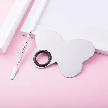 

2 Sets Stainless Steel Paint Palette Makeup Palette Butterfly Shape DIY Nail Manicure Makeup Tool Color Palette Supplies