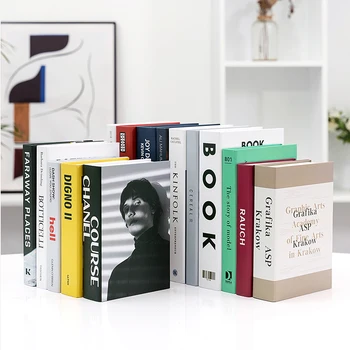 

Modern Home Decor Fashion Book Decoration Magazine Cover Room Study Soft Fake Book For Women's Living Room