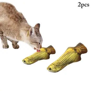 

2PCS cat fish toy Creative Realistic Plush Catnip Cat Chew Toy Cat Interaction Training Supplies For Cats hot peixe para gato