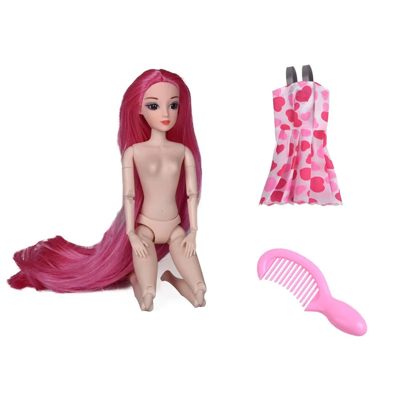 D Куклы игрушки для детей brinquedo menina princesas волосы для 20 активных суставов 3D глаз DIY 30 см тело мода девушка подарок - Цвет: D