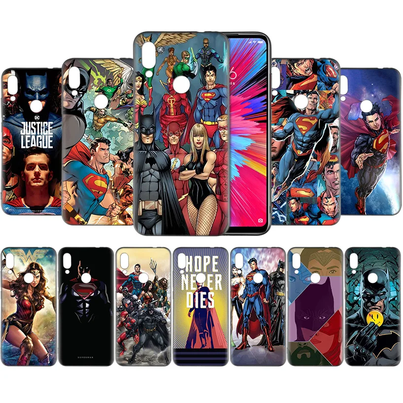 

Justice League Pattern Ultra-thin Soft Case Coque for Redmi 5 6 6A S2 7 7A GO Y3 K20 Plus Pro Note 4 4X 5 6 7 7S Fundas Capa