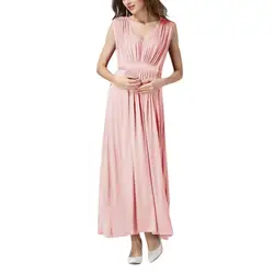 Платья для беременных кружевное с рюшами платье для беременных женщин однотонное Грудное вскармливание без рукавов платье для фотосессии