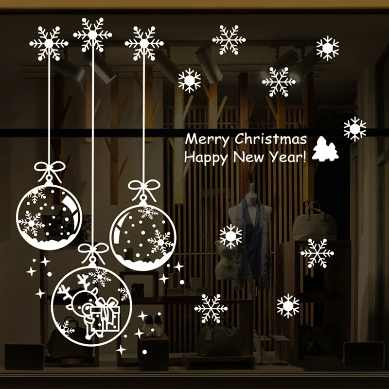

Christmas decorations for home snowflake window sticker wall stickers pvc material 50% off Christmas sticker set scene layout