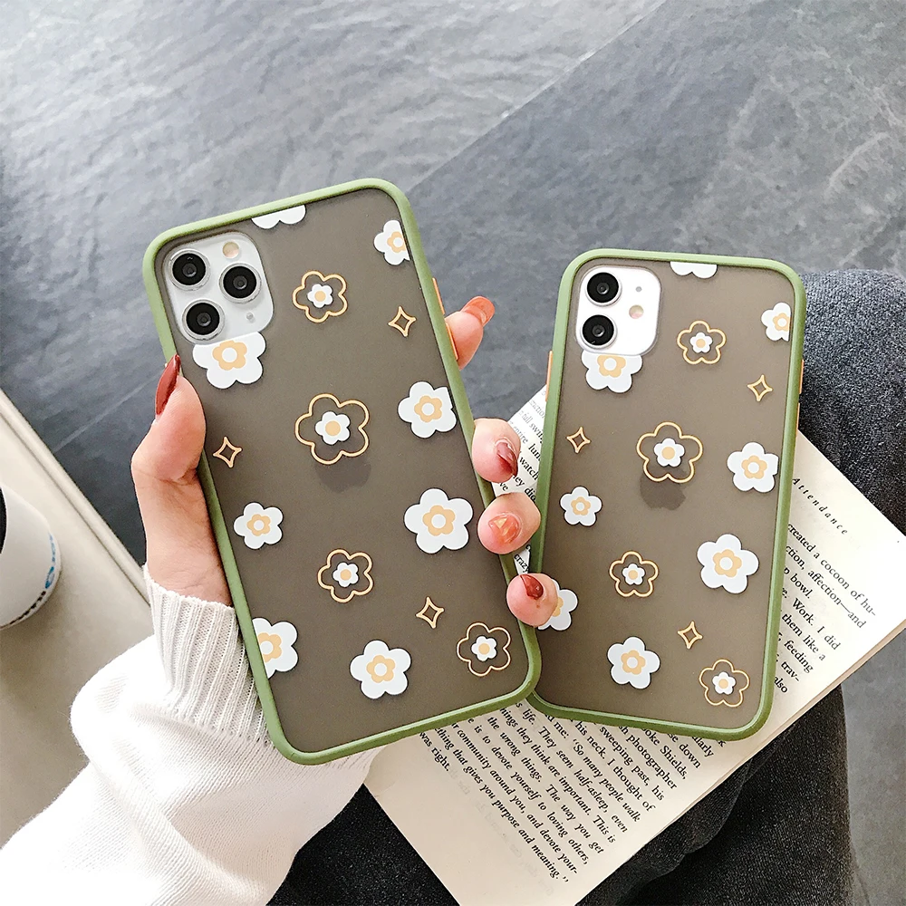 

Flowers Phone Cover Case For Apple iPhone 11 Pro Max X XR XS Max 8 7 6S 6 Plus Case Soft Silicon Matte Back i 7plus 8plus Cases