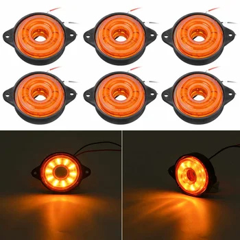 

6pcs 12V 24V 10 LED Dynamic Trailer Truck Clearance Side Marker Light Indicators Light Rear Tail Light Signal for Lorry Bus