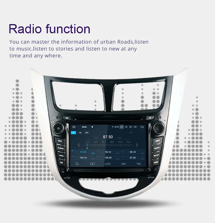 Perfect TOPBSNA Android 9.0 Car Multimedia Player For Hyundai Solaris accent Verna i25 2011-2012 WIFI Stereo 2 Din Car Radio headunit AM 4