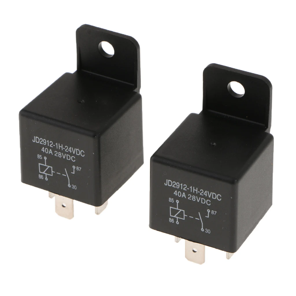 2Pcs Auto 4Pin Relay Relays Socket Control Device Waterproof 24V