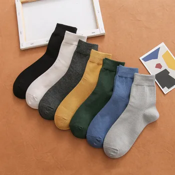 

Autumn Winter Socks Man New Solid Color Cotton Stockings Popular Color Men Socks Socks Pack Calcetines Antideslizante