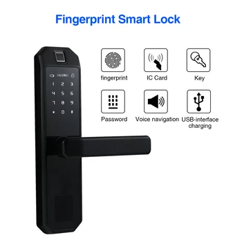 

Smart Lock Fingerprint Biometric Door Lock Keyless Touchscreen IC Card Entry door lock Right handle Digital Electronic lock
