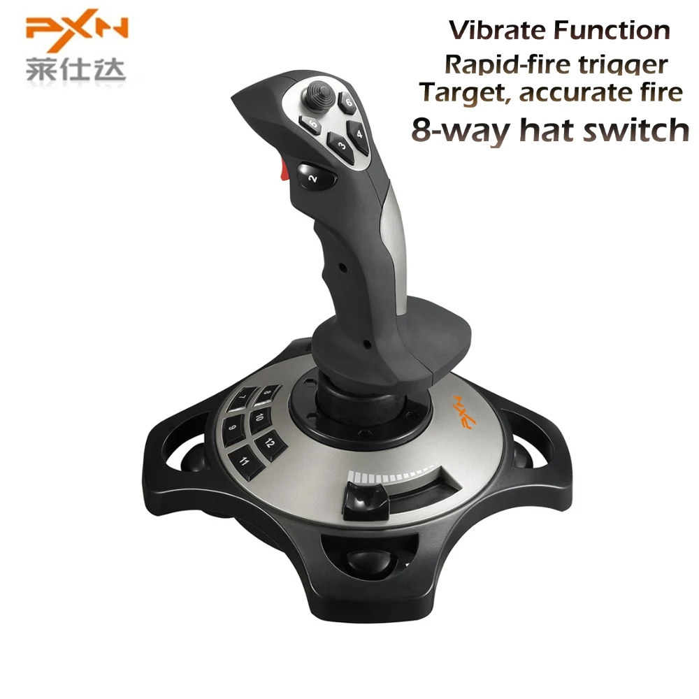 

PXN PRO 2113 4 Axles Fixed Reliable Flying Game Rocker Joystick Simulator Professional Gaming Controller with Keyboard Mapping
