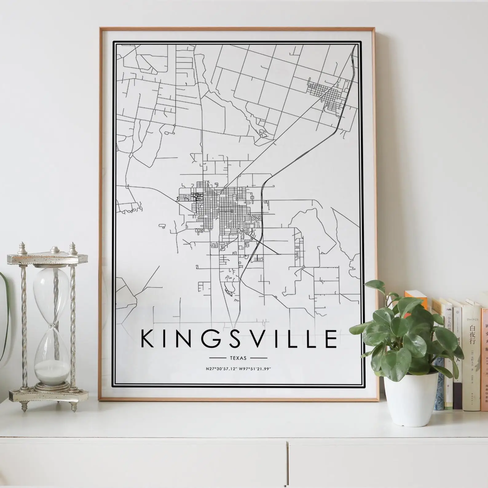 KINGSVILLE Texas TX USA city map Nordic Living Room Decoration Canvas Poster Modern Home Decor Art Print Painting | Дом и сад