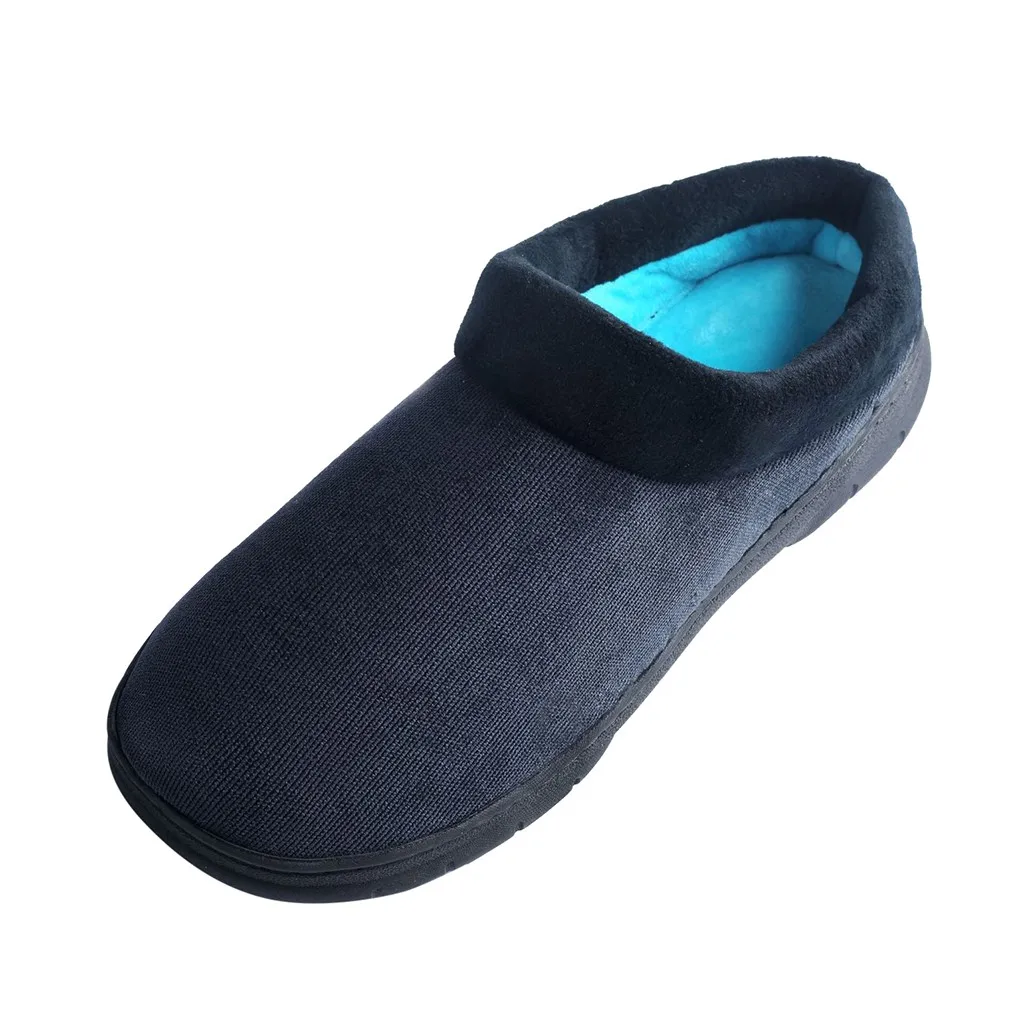 Men's Warm slippers men hot soft winter indoor slippers With Warm Floor Home Flock Slippers men suede hard-wearing cheep