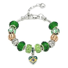 Ювелирные изделия браслеты, DIY браслет из сплава с бусинами, бразильский флаг браслет