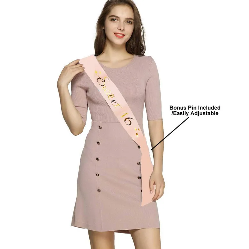 Sweet 16th Party Decoration Rose Gold Balloon Background Decoration 16 Aluminum film Ballon Happy Birthday Party Supplies PAT72 (6)