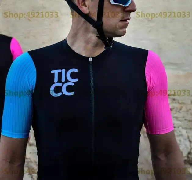 Новинка, одежда для велоспорта Ticcc, топы, черная велосипедная футболка с розовым логотипом, Летняя мужская рубашка от этого топового бренда - Цвет: 2