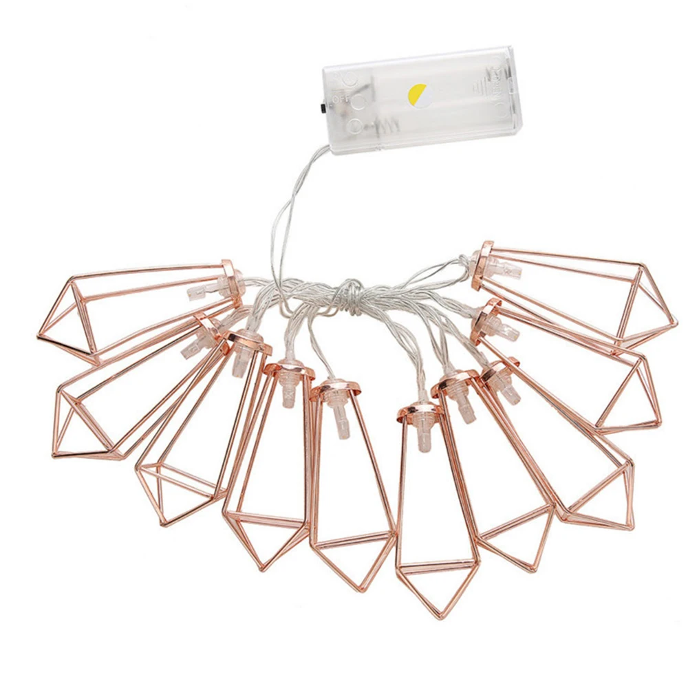 10-20LED Rose Gold Metal Diamond String Fairy Light Christmas Wedding Lamp New Year Home Decoration Warm White String Lights 1