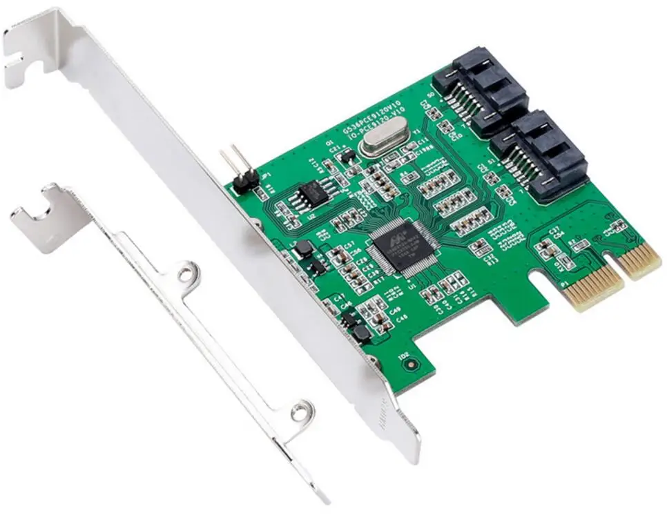 Контроллер PCIe SATA 2 порта PCI express 3 Карта контроллера SSD адаптер sata pcie x1 6 Гбит/с Marvel