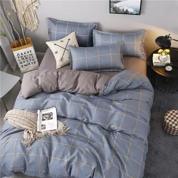 

Plaid Pattern Bedding Set Duvet Cover Set 3/4PCS Single Queen King Size Comforter Sets Bed Quilt Cover Flat Sheet + Pillowcases