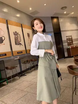 

In the summer of 2020 the new shirt splicing false in two with A dress