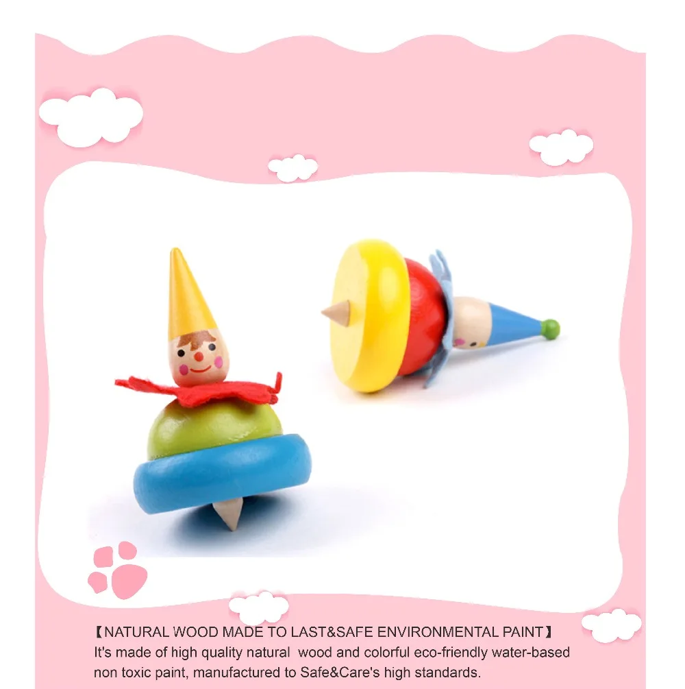 Mookids деревянные спиннинг гироскоп игрушки для детей Подарки танцы клоун флип Классические игрушки родитель-ребенок Взаимодействие