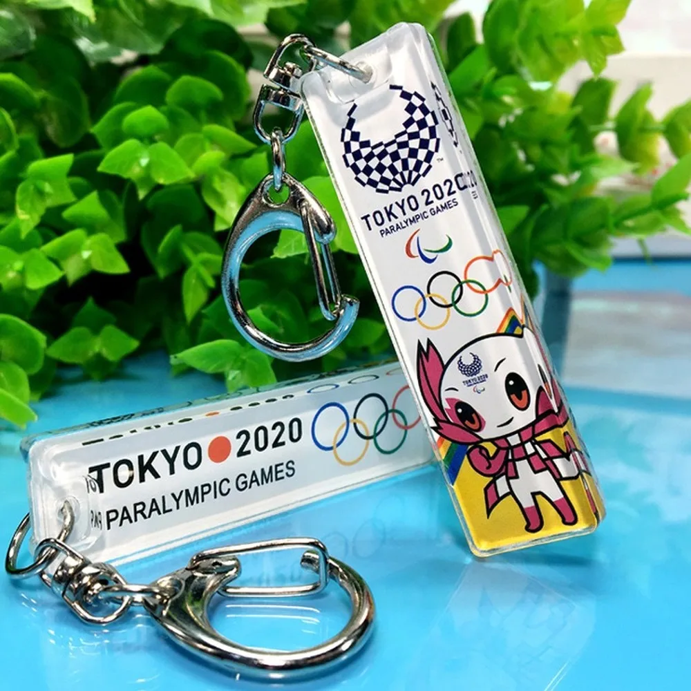 

2020 Popular style key chain pendant Japanese Olympic Games acrylic color printing souvenir key chain cute keychain key ring