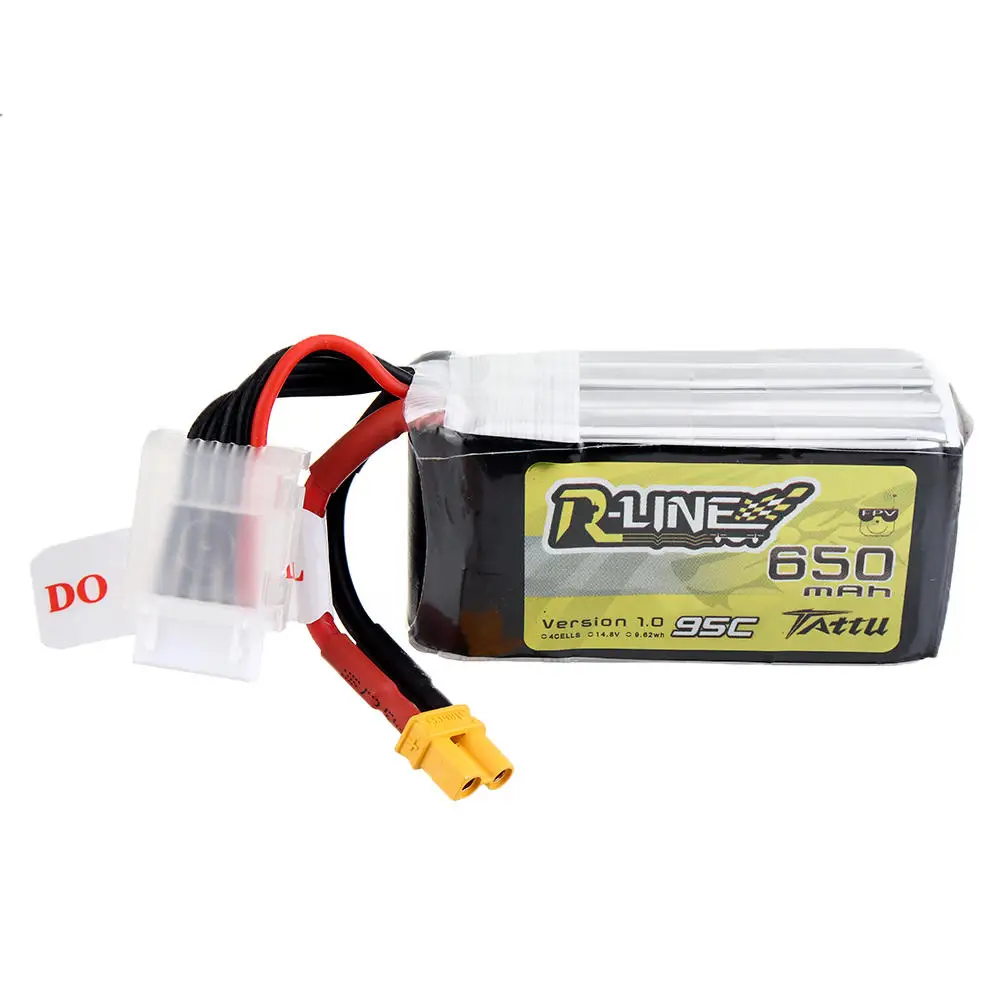 4 шт. батарея Tattu R Line V1.0 14 8 в 650 мАч 95C Lipo разъем XT30 для радиоуправляемого