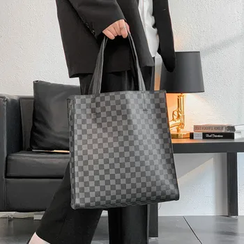 

Tidog Trending simple one-shoulder leather lading casual handbag tote bag