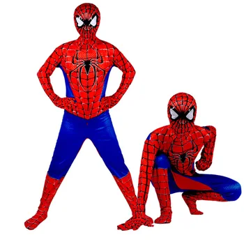 

100-150cm Baby Boys Girls Halloween Party Tights Cosplay Performance Wear Children Red Spiderman Costume Cartoon Hero Jumpsuits