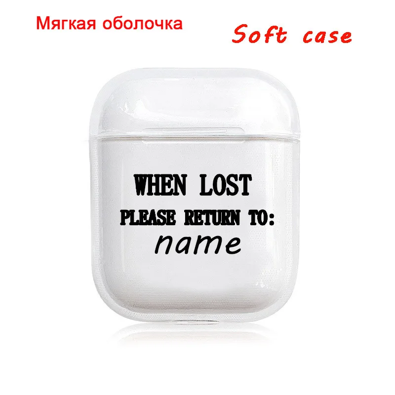 Для airpod чехол на заказ с именем и узором Прозрачный жесткий пластиковый милый чехол для Air Pods DIY Индивидуальные буквы и узоры - Цвет: REJ7