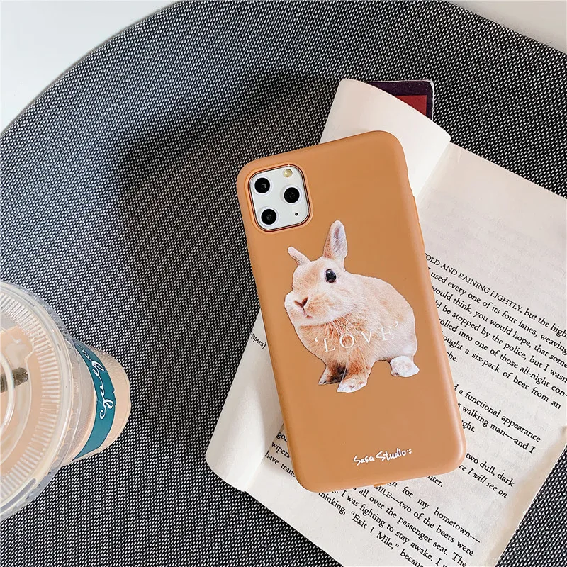 Прекрасный чехол для телефона с кроликом для iphone 11 11Pro Max для iphone X XR XS Max 7 8 6 6S Plus Матовый Мягкий ТПУ чехол capa