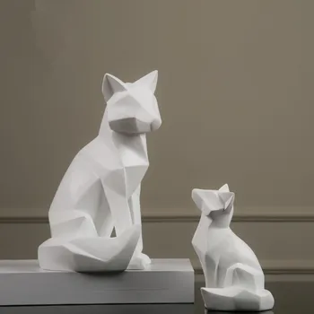 

ABSTRACT GEOMETRIC FOX SCULPTURE ORNAMENTS MODERN HOME DECORATIONS ANIMAL STATUES L2865