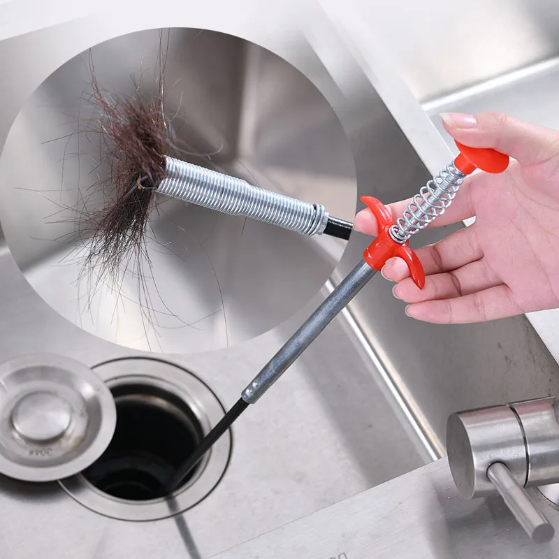 60/90/160/250cm Spring Pipe Dredge Tools Drain Snake Drain Cleaner Sticks Clog Remover Cleaning Tools Household for Kitchen Sink afbeelding