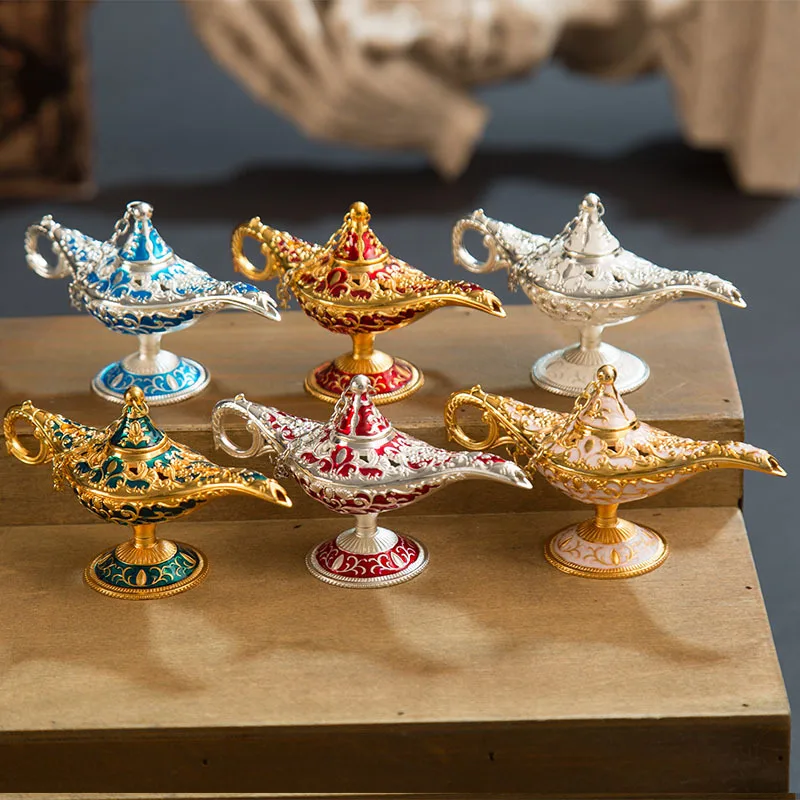 Details about   Simulated Aladdin Lamp European Style Stage Props Wishing Craft Gift Decoration 