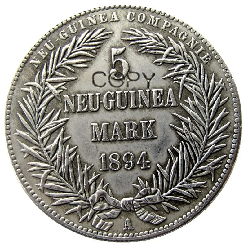 Германия Новая Гвинея 5 Марк 1894 птица рая Редкие посеребренные копировальные