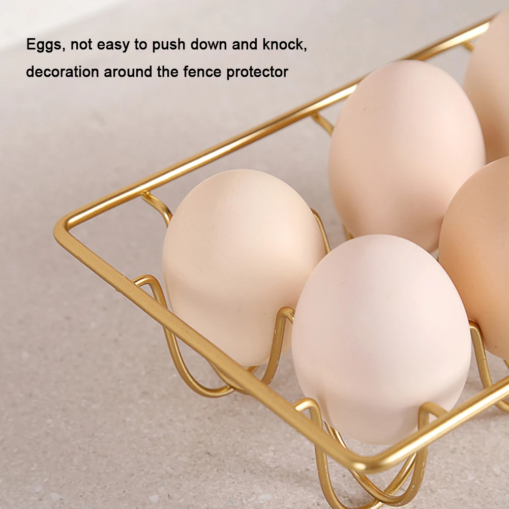 Iron Hollow Anti-rust Egg Rack Kitchen Restaurant Fridge Eggs Holder Display Storage Rack Iron Stand Organizer