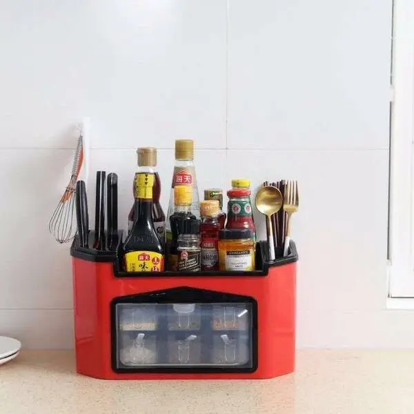 Модная многофункциональная кухонная полка, коробка для приправ, баночка для приправ и набор бутылок, Комбинированный держатель для инструм...