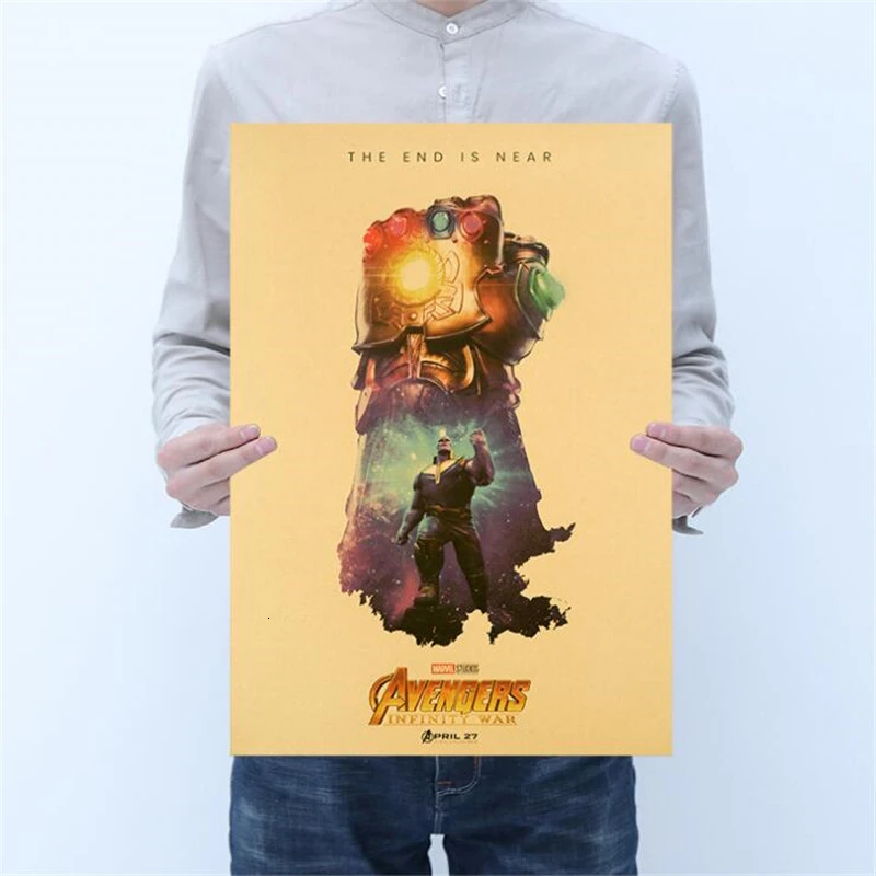 Человек-паук, Железный человек, Мстители, герои Marvel, картина, Постер из фильма, винтажный декор, настенная художественная крафт-бумага, плакаты, наклейки на стену