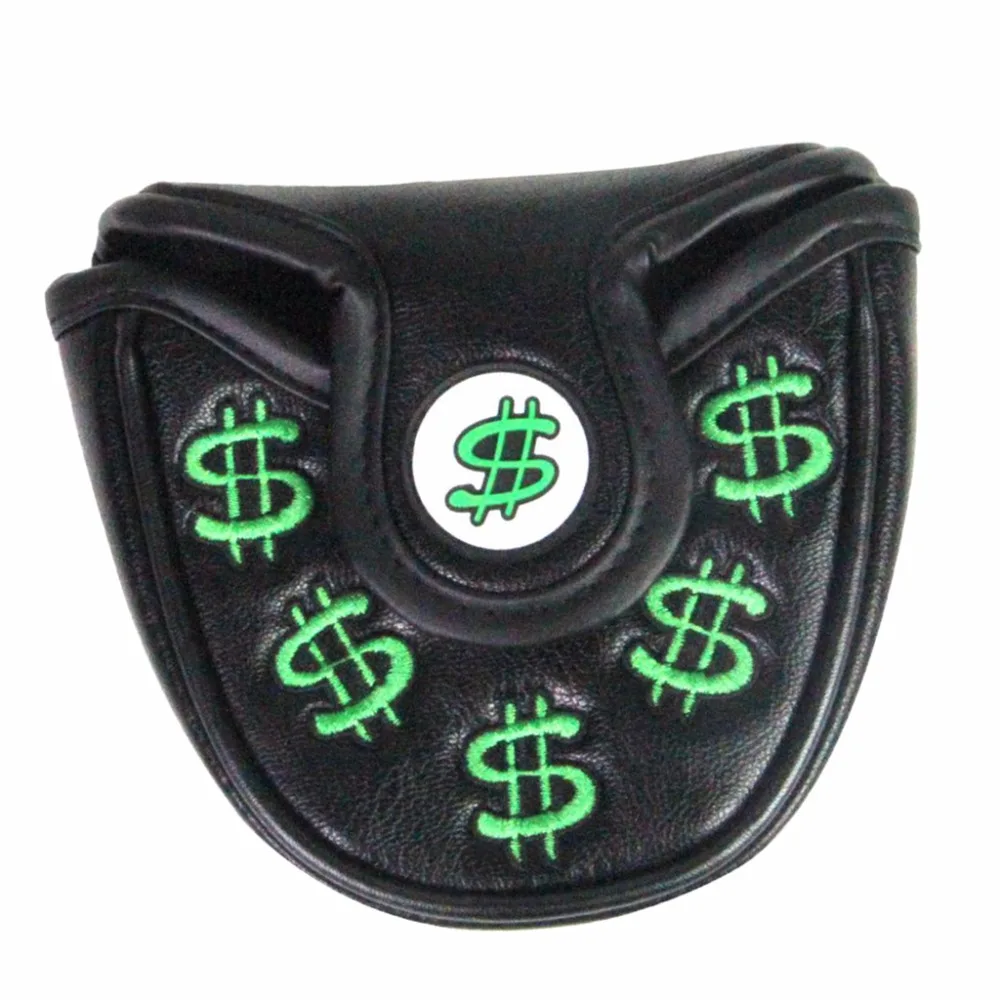 Dollar Golf Headcover Putter Money Embroidery Golf Putter Cover PU Leather Golf Mallet Cover1