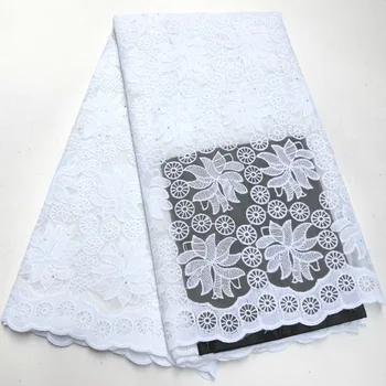 

FolaSade 2019 High Quality Nigerian African Lace Fabrics Latest White Embroidered French Guipure Mesh Lace Fabric Wo288