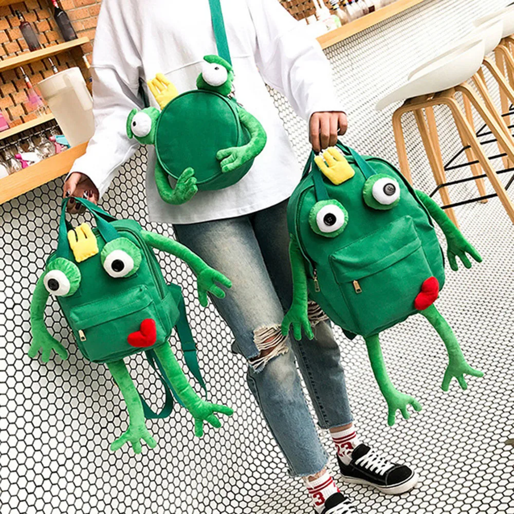 Креативный 3D яркий плюшевый рюкзак в виде лягушки, водонепроницаемая Детская сумка, сумки для путешествий с изображениями животных, игрушки, подарки