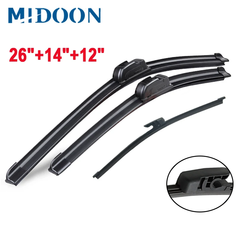 

MIDOON Wiper Front & Rear Wiper Blades Set Kit For KIA Cee'd Ceed 2012 2013 2014 2015 2016 2017 Windshield Windscreen 26"14"12"