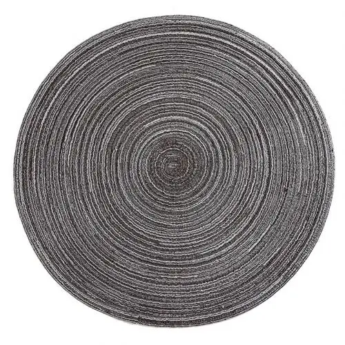 Горячее предложение, лаконичные круглые льняные плетеные подставки под чашки, термоизолированные чаши, тарелка, коврик - Цвет: Black S