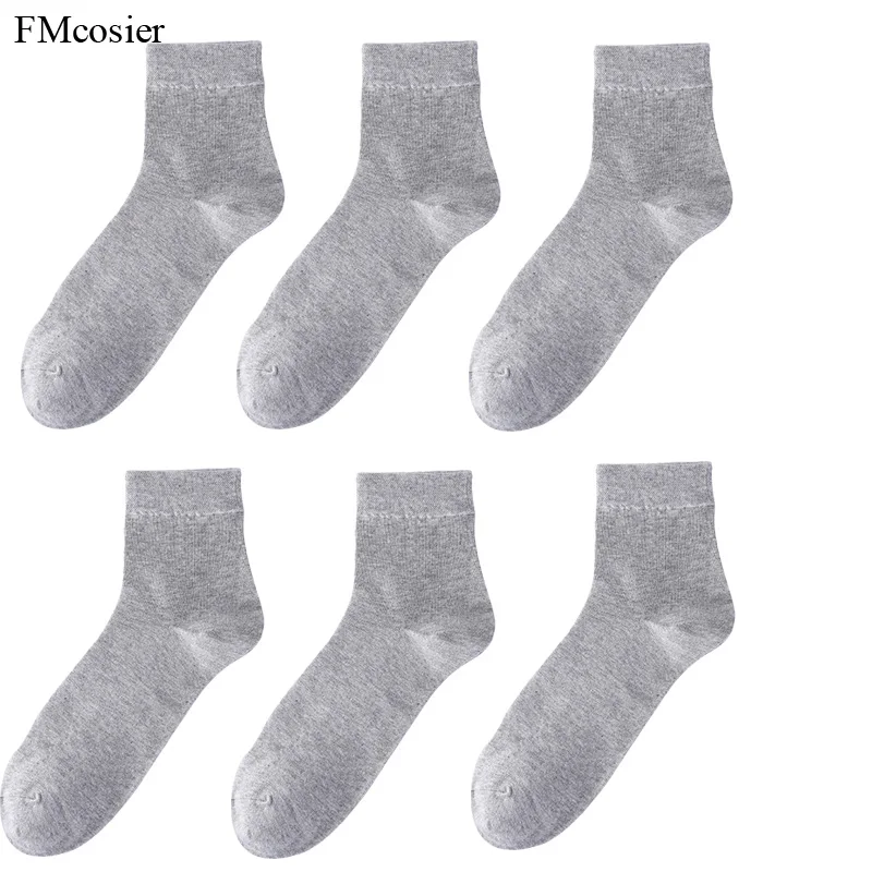 Мужские хлопковые носки в деловом стиле, осенне-зимние носки, носки Soks Sox, 6 пар, calcetines pack, черные, белые, серые носки 45, 46, 48, 50 - Цвет: Gray