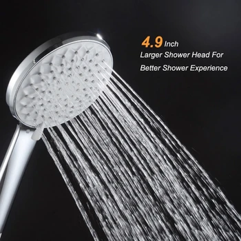 

High Pressure Handheld Rainfall Shower Head With Long Hose 6 Spray Modes Kit