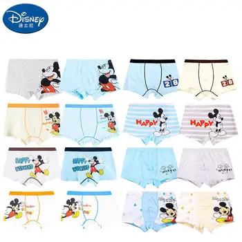 

Original Disney Mickey Cartoon Children's Boxer Underpants Men's Cotton Shorts Breathable Children's Boxer Shorts 2 Packs