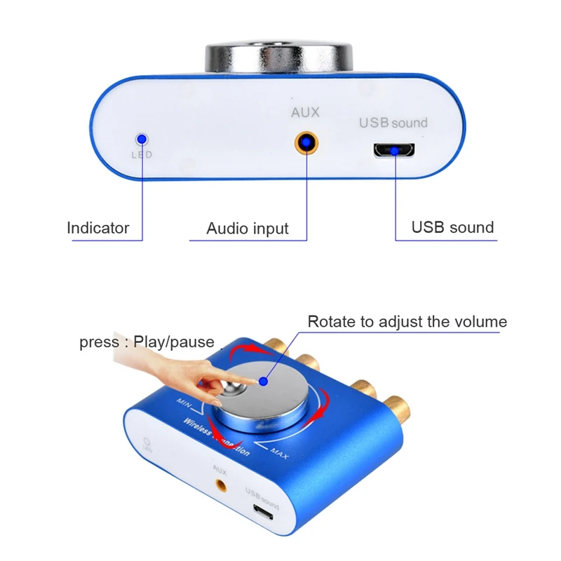 RISE-Tpa3116 Bluetooth 4,2 усилитель Hi-Fi стерео 2,0 канальный мини настольный аудио цифровой усилитель 60Wx2 домашний кинотеатр