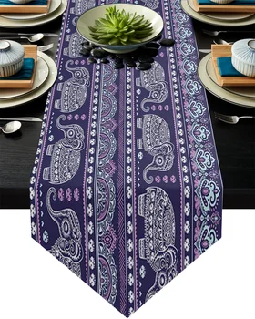 

Africa Indian Elephant Table Runner Wedding Table Decoration Flower Cake Tablecloth Dining Table Decoration for Banquet