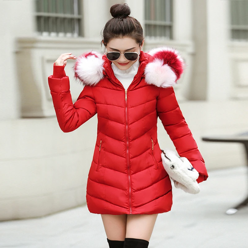S-3XL женский пуховик Повседневная Хлопковая женская зимняя куртка с капюшоном Длинные парки женский меховой воротник теплая Женская куртка, пальто