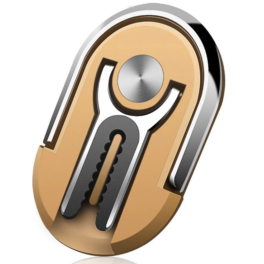 Универсальный держатель для мобильного телефона на 360 градусов, автомобильный держатель на вентиляционное отверстие, подставка, вращающийся магнитный держатель телефона с кольцом на палец, кронштейн - Цвет: Gold