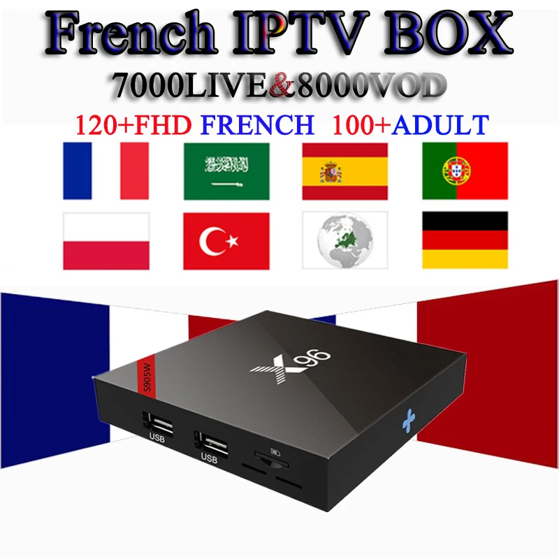

Best French IPTV X96 Android 4k tv Box Spain Belgium Germany Poland UK Italy Portugal France m3u Subscription Smart tv Box